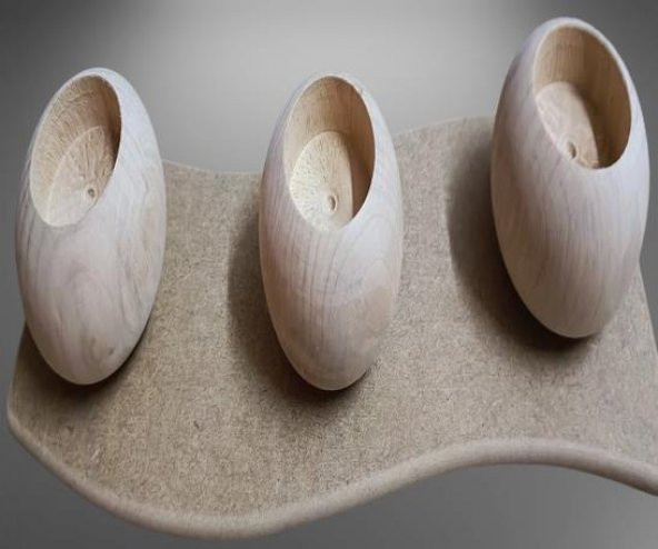 Hobi Adn 90043 Dekoratif Mumluk Ahşap MDF HAM CNC Kesim 3lü El Yapım - 2