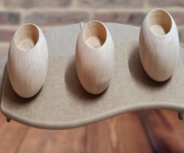 Hobi Adn 90043 Dekoratif Mumluk Ahşap MDF HAM CNC Kesim 3lü El Yapım - 7