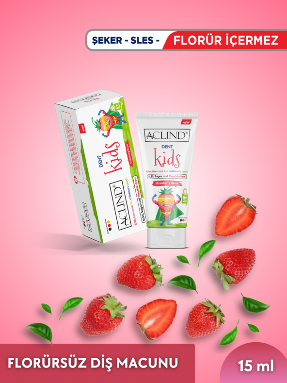 Aclind Dent Kids 15 ml  Çocuklar için Florür İçermeyen Diş Macunu