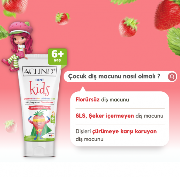 Aclind Dent Kids 15 ml  Çocuklar için Florür İçermeyen Diş Macunu - 4