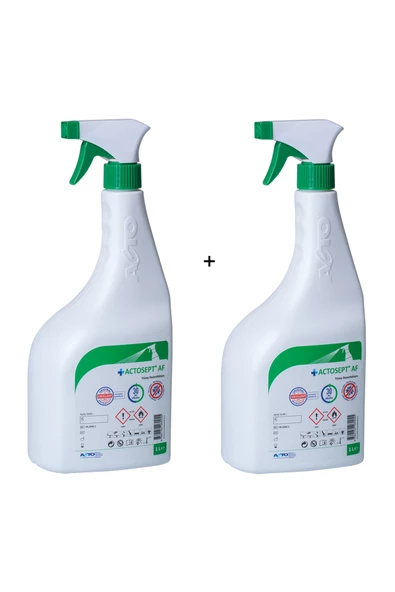 ACTOSEPT® AF 1 litre 2 adet | Kullanıma Hazır Alkollü Yüzey Dezenfektanı 30 saniyede Etkili - 3