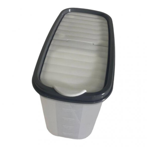 Gondol Plastik Saklama Kabı Yarı Saydam, 1,2 Litre Gri Köşeli - 2
