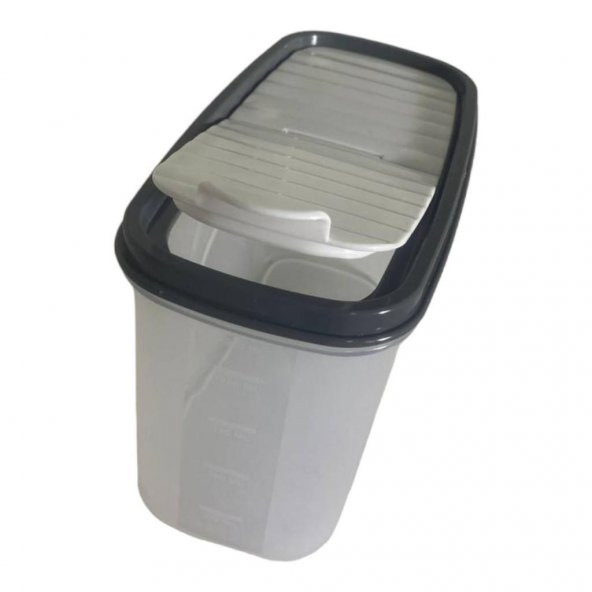 Gondol Plastik Saklama Kabı Yarı Saydam, 1,2 Litre Gri Köşeli - 3