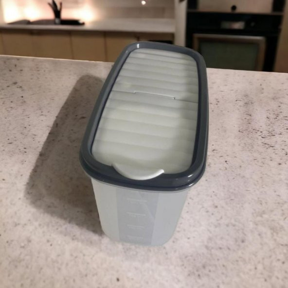 Gondol Plastik Saklama Kabı Yarı Saydam, 1,2 Litre Gri Köşeli - 4