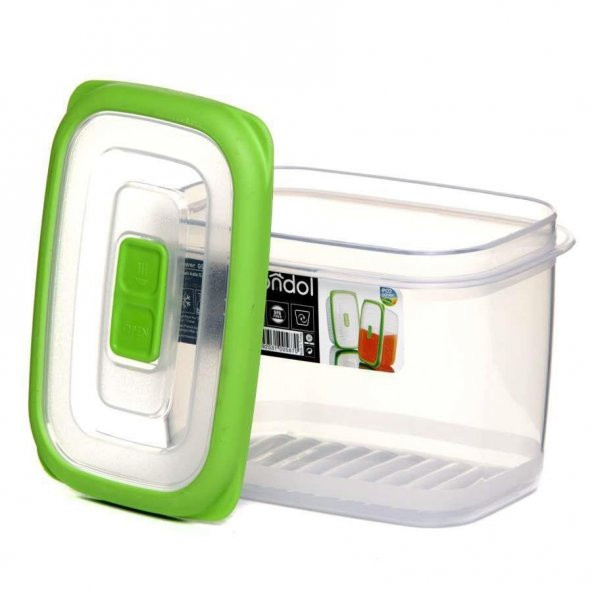 Gondol Ecosaver Saklama Kabı Plastik, Vakumlu, Yeşil Click Kapaklı 600 Ml - 2