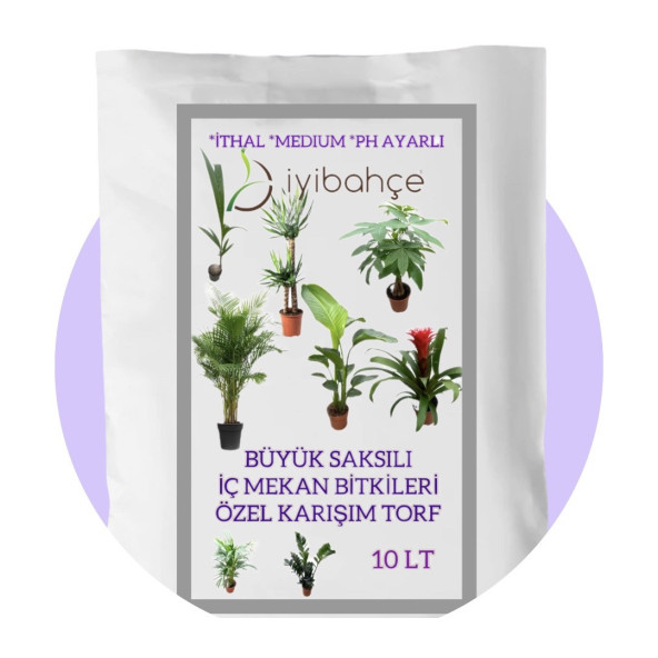 BÜYÜK SAKSILI İÇ MEKAN BİTKİLERİ ÖZEL KARIŞIM TORF 10 LT ürün görseli