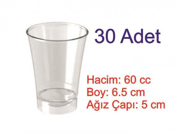 Mika Plastik Kullan At Shot / Şerbet Bardağı 30lu - 2