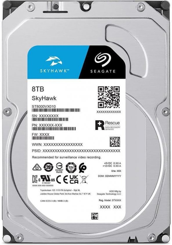 SEAGATE 8TB GÜVENLİK 256MB 5400R SKYHAWK DİSK ST8000VX010 - 2
