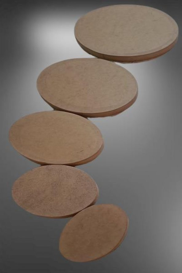 Hobi Adn 90245 Dekoratif Oval Tepsi Pano 5 Adet CNC Kesim Ahşap MDF HAM El Yapım - 4
