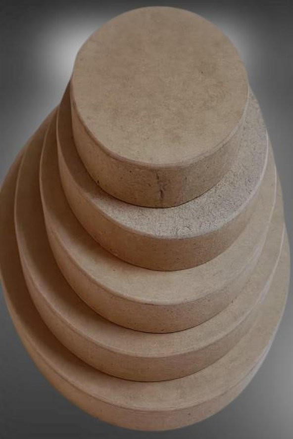 Hobi Adn 90245 Dekoratif Oval Tepsi Pano 5 Adet CNC Kesim Ahşap MDF HAM El Yapım - 7