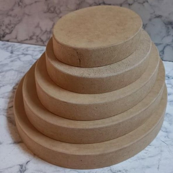 Hobi Adn 90245 Dekoratif Oval Tepsi Pano 5 Adet CNC Kesim Ahşap MDF HAM El Yapım - 9