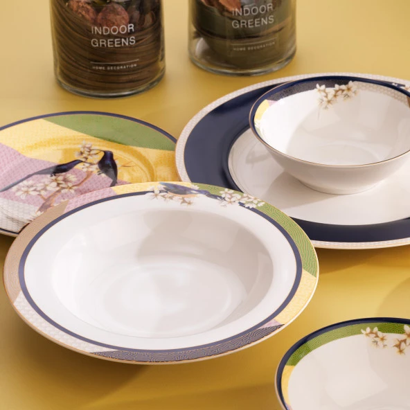 Schafer Fiesta Yemek Takımı 24 Parça-Kuşlu - 2