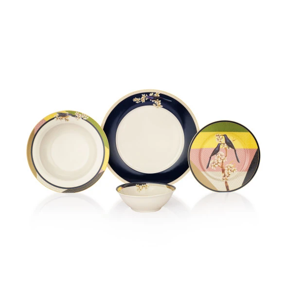 Schafer Fiesta Yemek Takımı 24 Parça-Kuşlu - 5