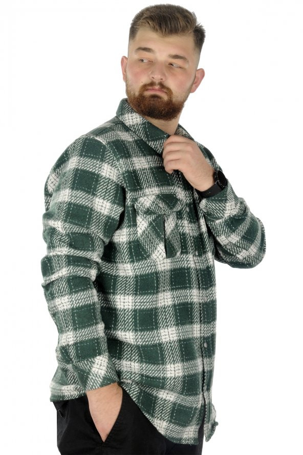 Mode XL Erkek Gömlek Ekose Uzun Kol Oduncu 21393 Nefti - 3