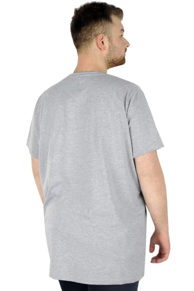 Mode XL Büyük Beden T-Shirt V Yaka Likralı 20150 Grimelanj - Resim 3