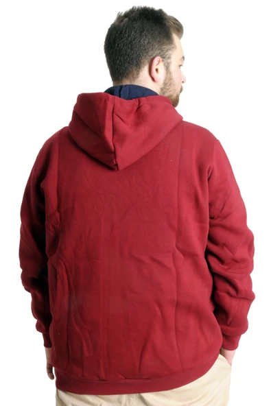 Mode XL Erkek Sweat Kapşon West Lamb 22524 Bordo - 2