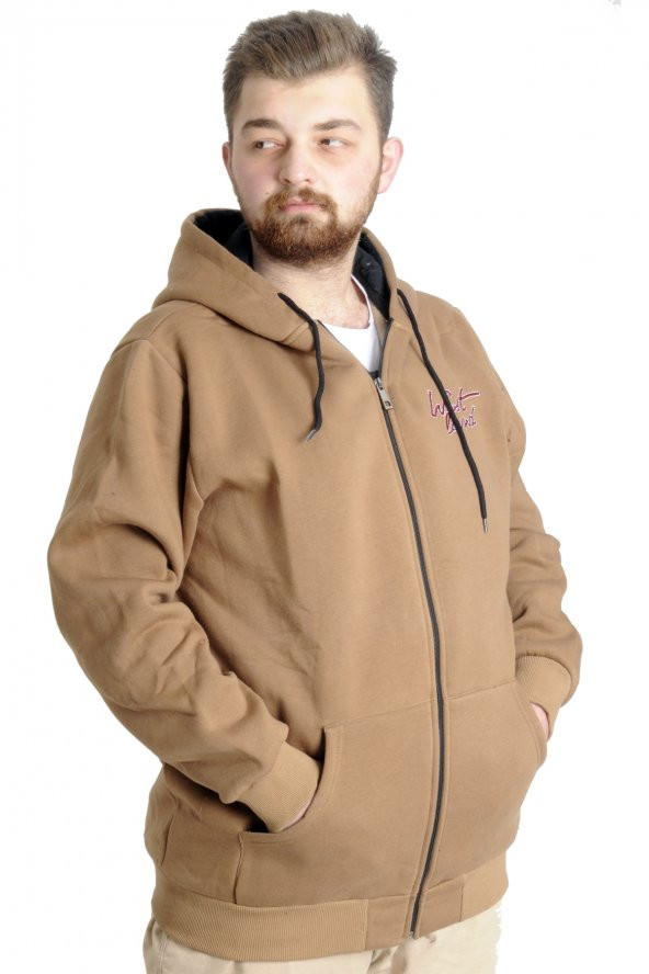 Mode XL Erkek Sweat Kapşon West Lamb 22524 Sütlü Kahve - 2