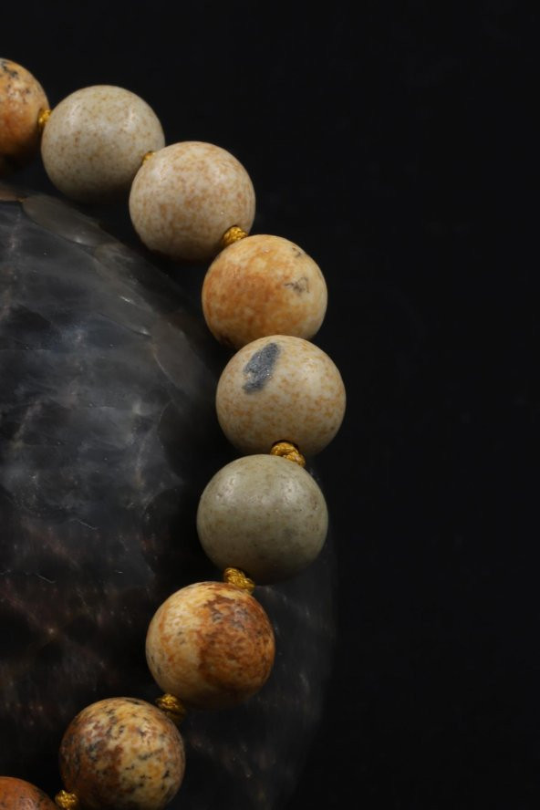 Picture Jasper Doğal Taş Makrome Örme Bileklik - Resim 2