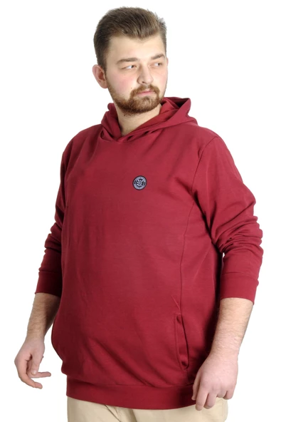 Mode XL Erkek Sweat Kapşon Kuplu 21500 Bordo - Resim 2