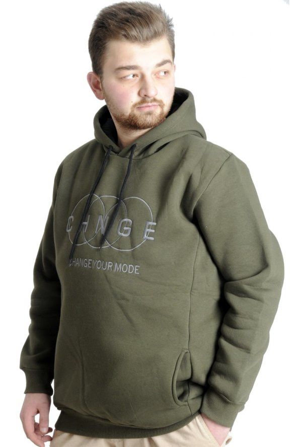 Mode XL Erkek Sweat Kapşon Kuplu CHNGE 22518 Haki - 2