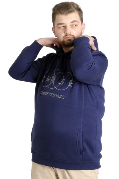 Mode XL Erkek Sweat Kapşon Kuplu CHNGE 22518 İndigo - 2