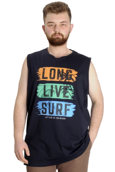 Mode XL Büyük Beden Erkek Atlet LONG LIVE SURF 23010 Lacivert