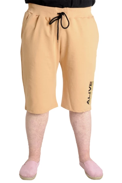 Mode XL Büyük Beden Erkek Kapri ALIVE 23509 Bej ürün görseli 1