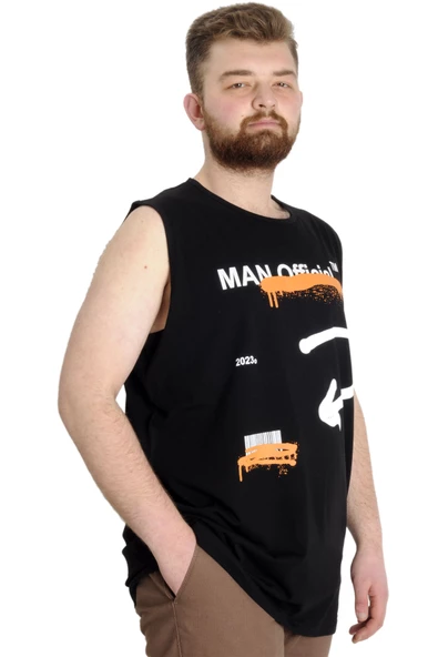 Mode XL Büyük Beden Erkek Atlet MAN 23009 Siyah - Resim 3