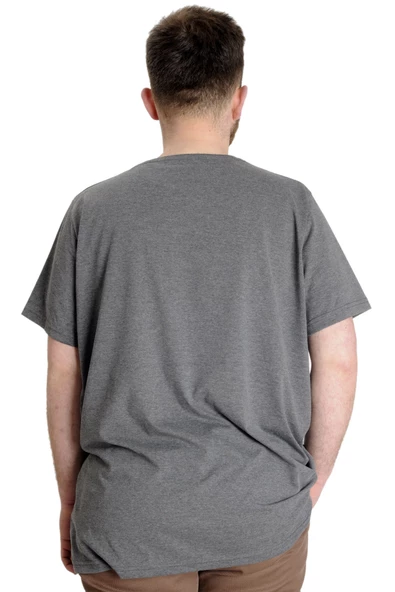 Mode XL Büyük Beden Erkek T-shirt UVELLE SAISON 23112 Antramelanj - 4