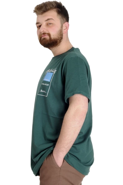 Mode XL Büyük Beden Erkek T-shirt ESTABLISMENT 23139 Nefti - Resim 2