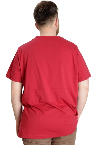 Mode XL Büyük Beden Erkek T-shirt ESTABLISMENT 23139 Bordo - 4