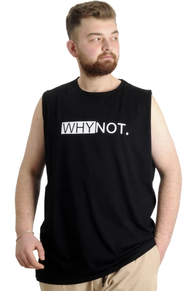 Mode XL Büyük Beden Erkek Atlet WHYNOT 23003 Siyah - 2