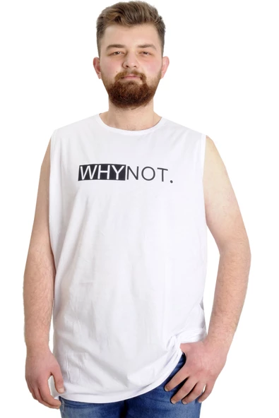 Mode XL Büyük Beden Erkek Atlet WHYNOT 23003 Beyaz