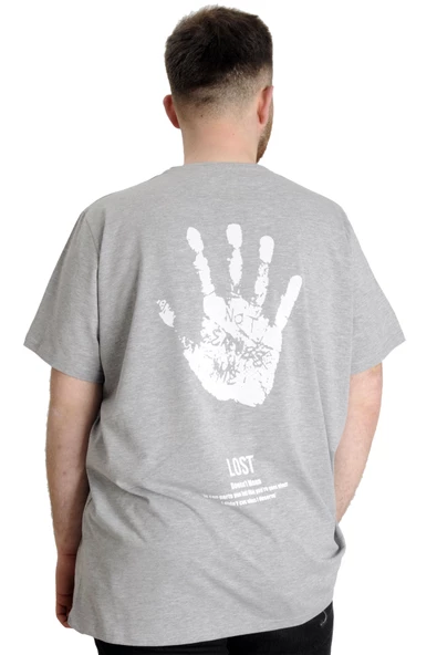 Mode XL Büyük Beden Erkek T-shirt LOST 23129 Grimelanj - Resim 2