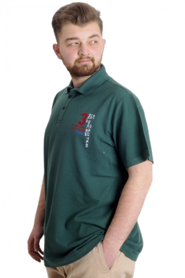 Mode XL Büyük Beden Erkek T-shirt Polo CAPTIAN 23338 Nefti - 2