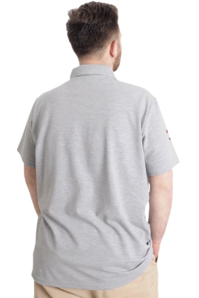 Mode XL Büyük Beden Erkek T-shirt Polo CAPTIAN 23338 Grimelanj - Resim 4
