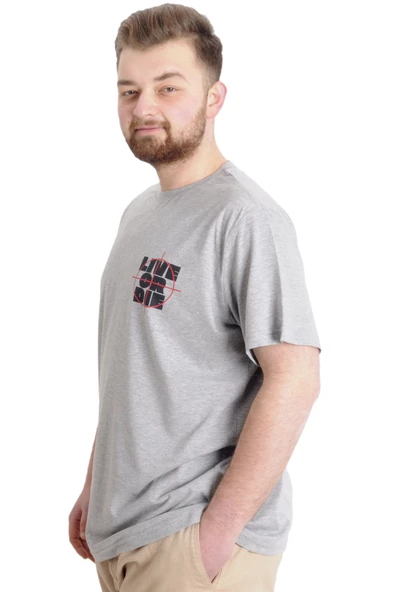 Mode XL Büyük Beden Erkek T-shirt LIVE OR DIE 23124 Grimelanj - 3