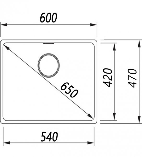 UKINOX Valente N-100L Siyah Granit Mutfak Eviyesi - 2