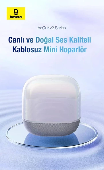 Baseus 1800mAh Şarjlı Canlı Ses Kaliteli Kablosuz Mini Ses Bombası Hoparlör, Taşınabilir Su Geçirmez - 7