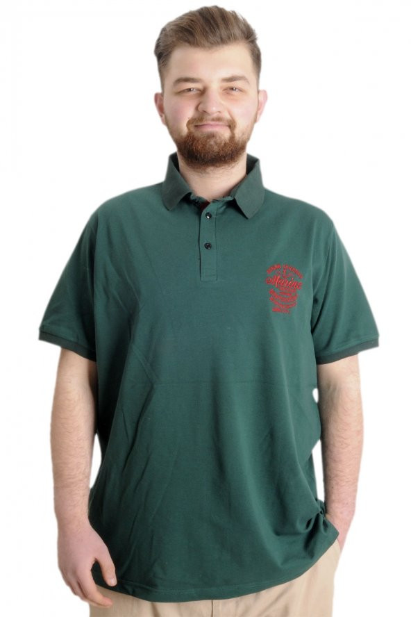 Mode XL Büyük Beden Erkek T-shirt Polo OCEAN JOURNEY 23319 Nefti