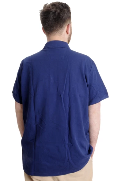 Mode XL Büyük Beden Erkek T-shirt Polo LOS ANGELES 22347 İndigo - 3
