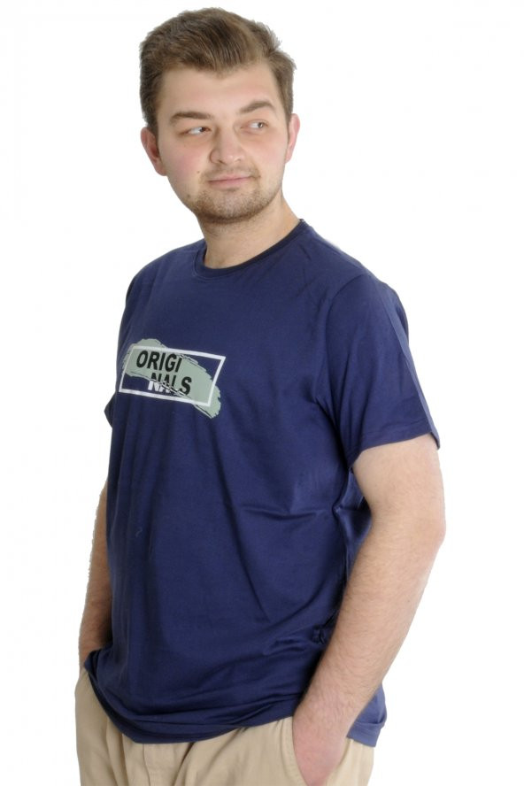 Mode XL Büyük Beden Erkek T-shirt ORIGINALS 23102 İndigo - 3