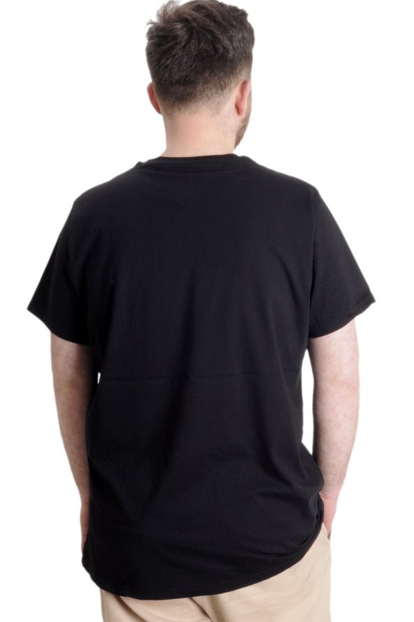 Mode XL Büyük Beden Erkek T-shirt OUTSIDE 23106 Siyah - 4