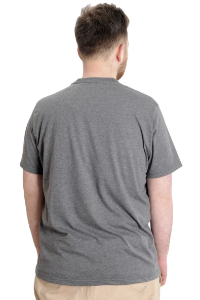 Mode XL Büyük Beden Erkek T-shirt PAUSE 23109 Antramelanj - Resim 4