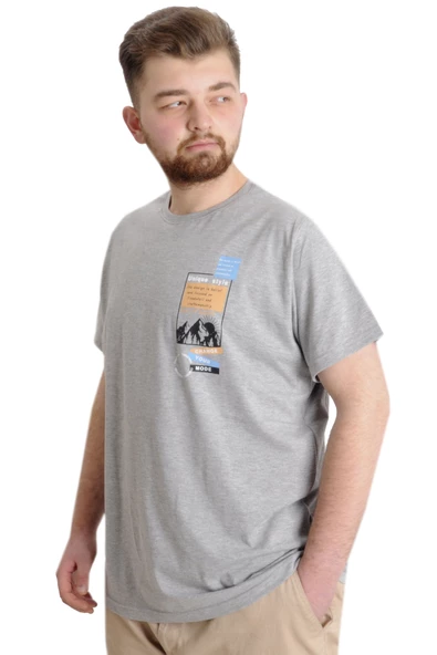 Mode XL Büyük Beden Erkek T-shirt UNIQUE 23111 Grimelanj - Resim 2