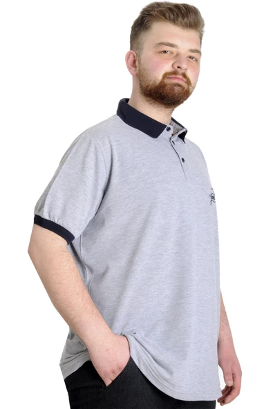 Mode XL Büyük Beden Erkek Polo T-shirt GOOD TIMES 23345 Grimelanj - Resim 3