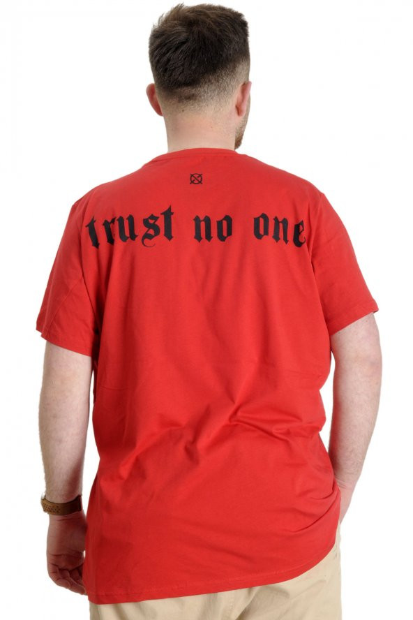 Mode XL Büyük Beden Erkek T-shirt TRUST 23150 Kırmızı - 2