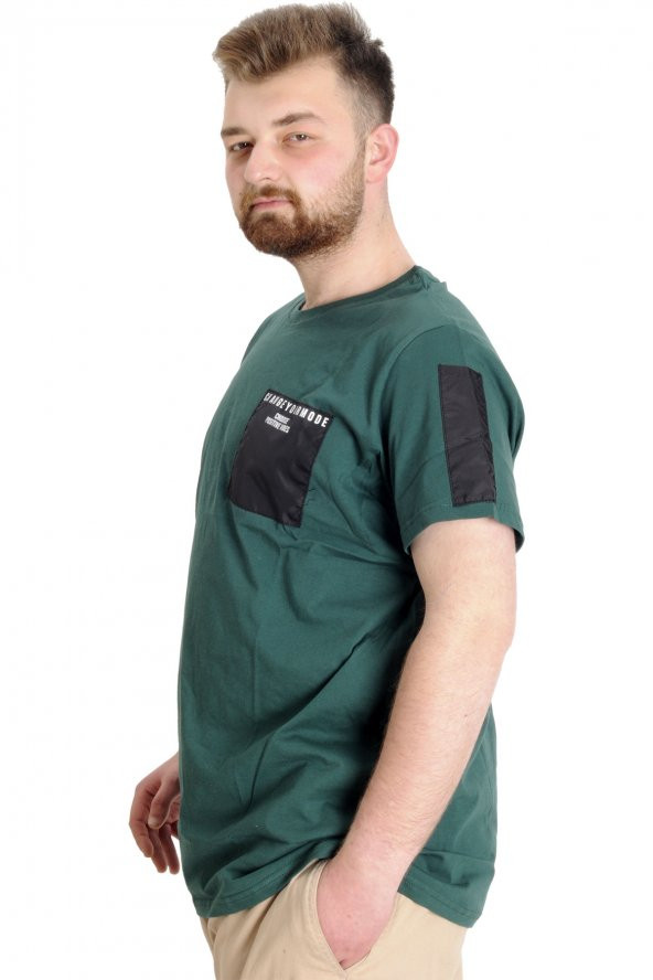 Mode XL Büyük Beden Erkek T-shirt CHNGYRMD 23123 Nefti - 2