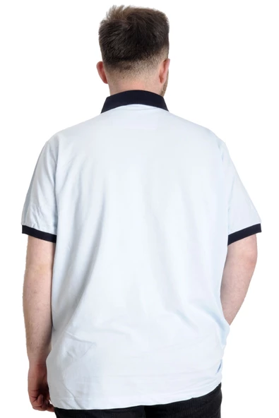 Mode XL Büyük Beden Erkek Polo T-shirt DNM 23343 Mavi - 4