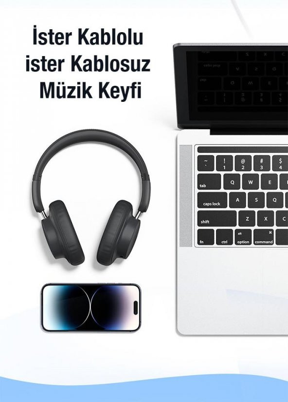 Baseus Vers.5.3 Gürültü Engelleyici Bluetooth Kulaklık Uzun Şarjlı 2in1 Kablolu Ve Kablosuz Kulaklık - 6
